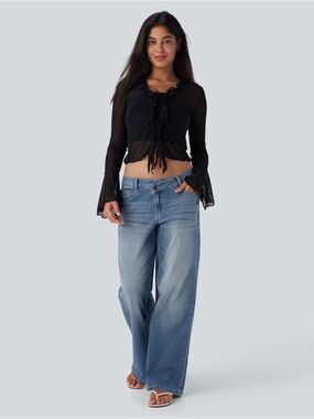 Halara Flex™ Asymmetric Low Rise
Zipper Pockets Baggy Wide Leg